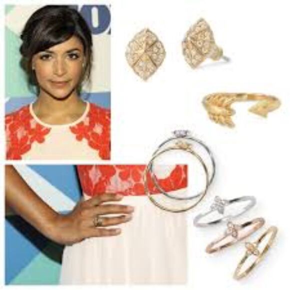 stella & dot ~ pave gold eden studs ~ retired - Picture 2 of 3